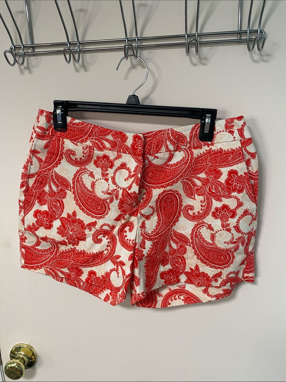 Kenji Red Paisley Print Women's Shorts